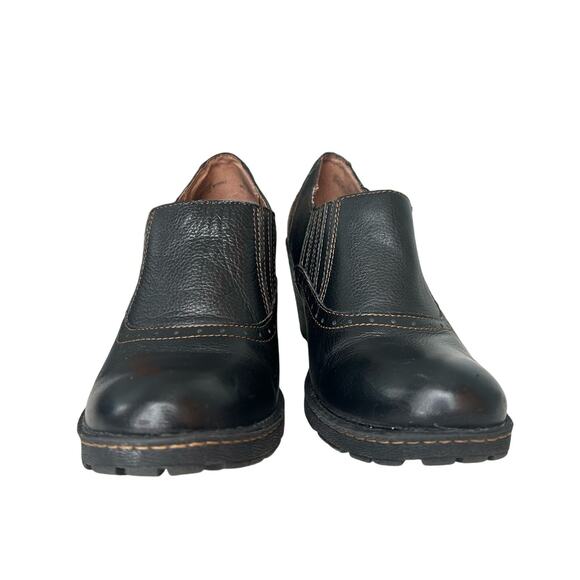 B.O.C by Born Sorla Black Chunky Heel Pebble Leather Ankle Booties Size 9 - Picture 3 of 8